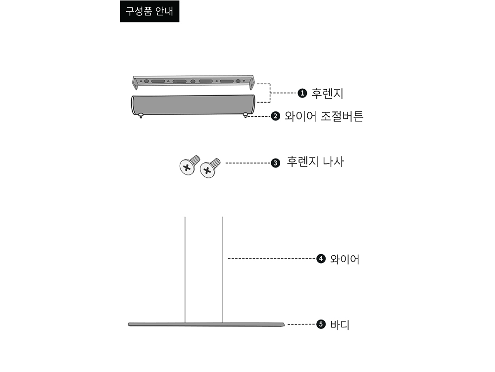 구성품 안내 도면입니다.